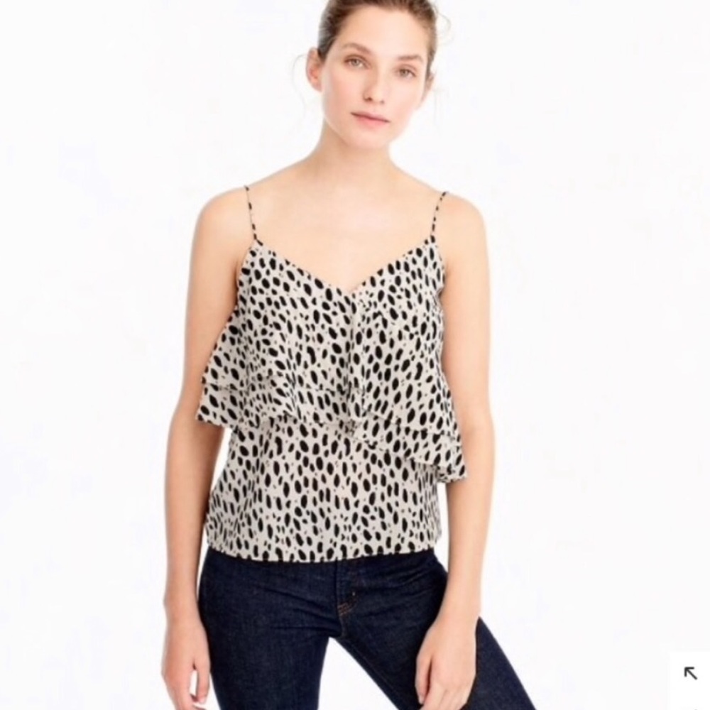 NWT- J Crew petite silk ruffle cami